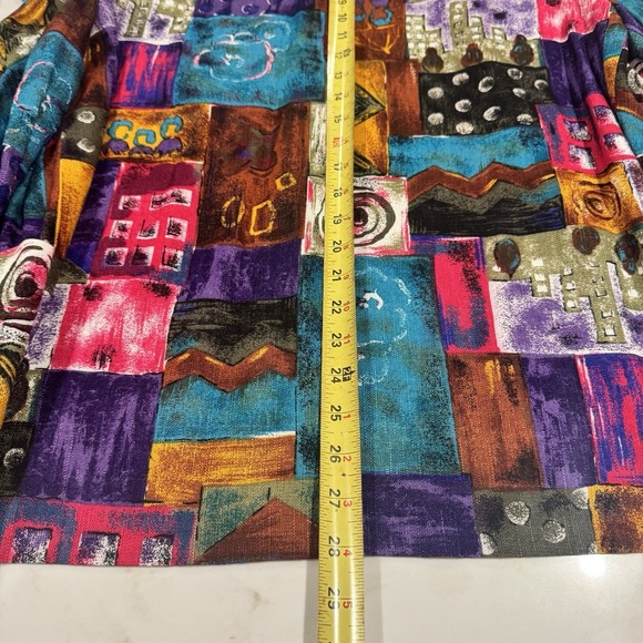 Vintage 80s Danielle B Blazer Jacket Womens Large Abstract Jewel Tones Geometric - Picture 8 of 9